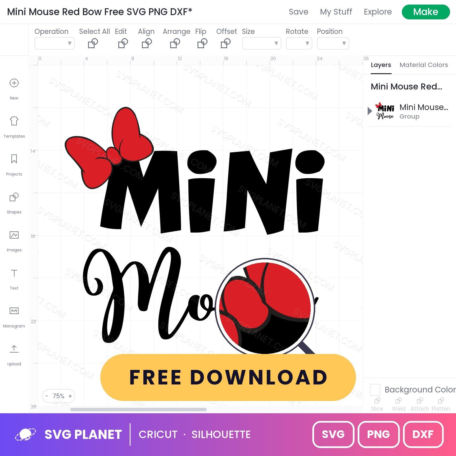 Mini Mouse Red Bow Free SVG PNG DXF - Image 3