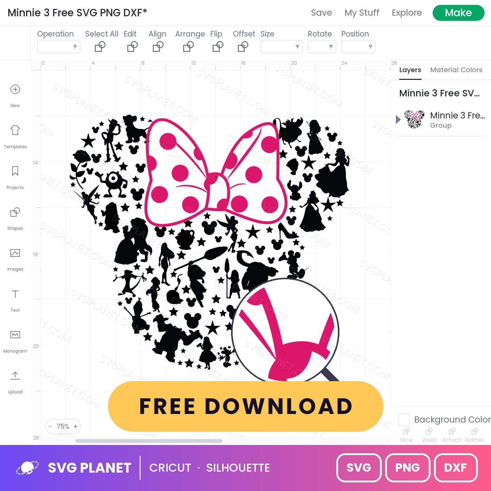 Minnie 3 Free SVG PNG DXF - Image 3