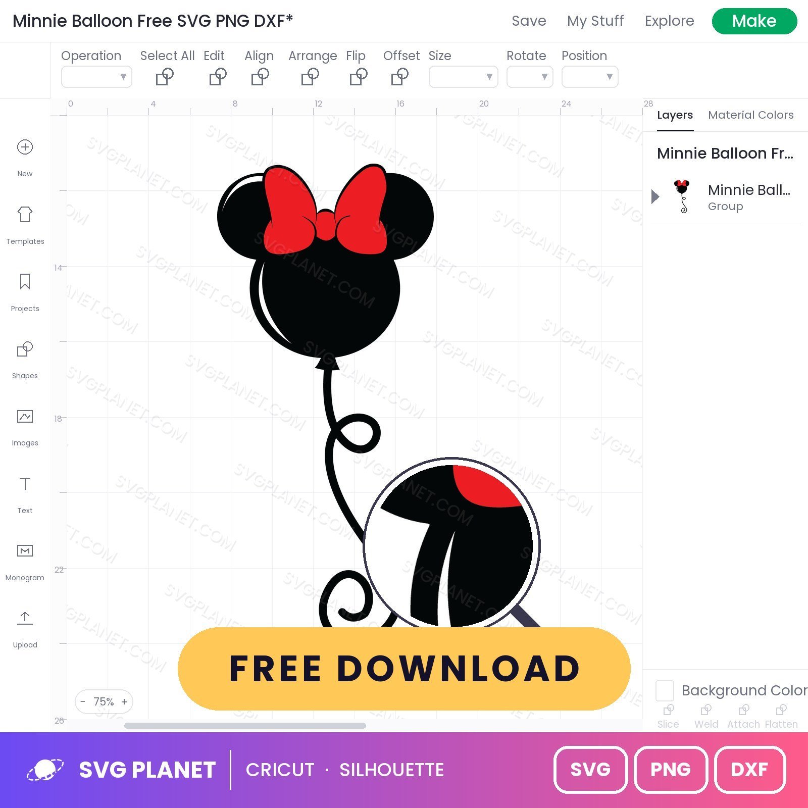 Minnie Balloon Free SVG PNG DXF - Image 3