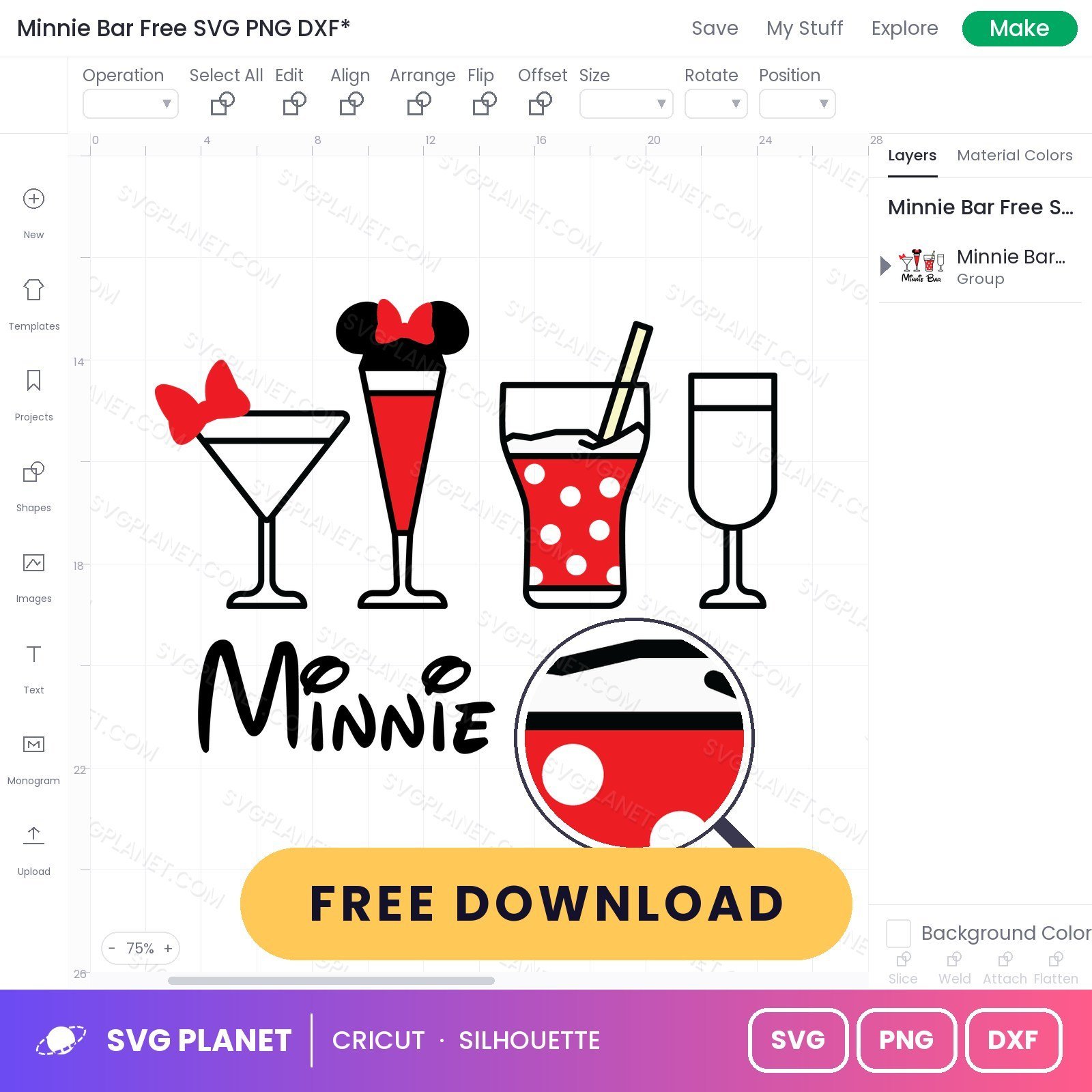 Minnie Bar Free SVG PNG DXF - Image 3
