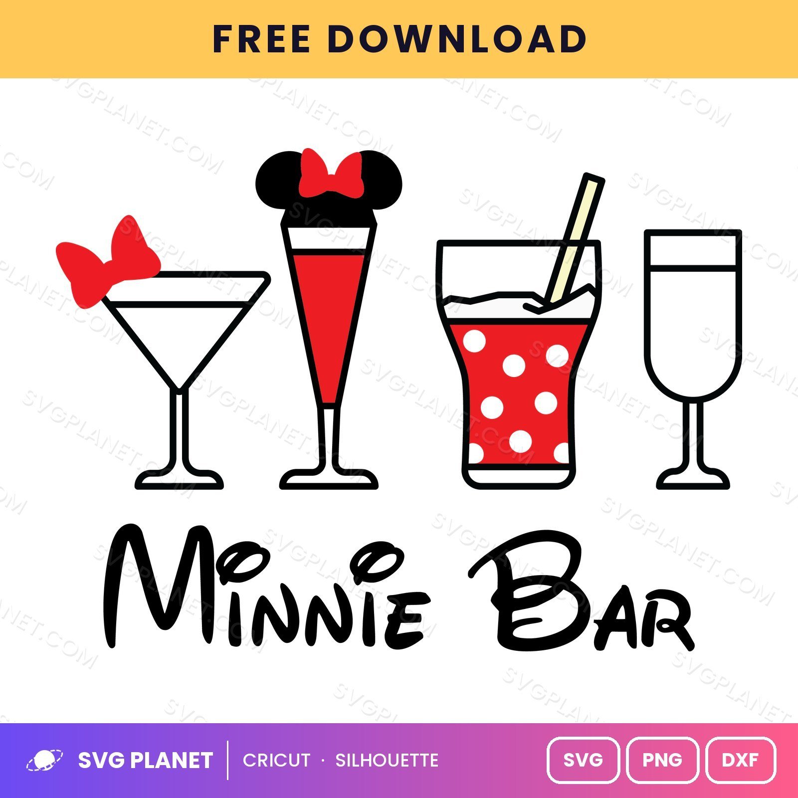 Minnie Bar Free SVG PNG DXF - Image 2