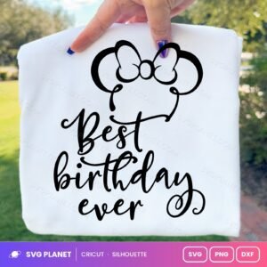 Minnie Best Birthday Ever Free SVG PNG DXF