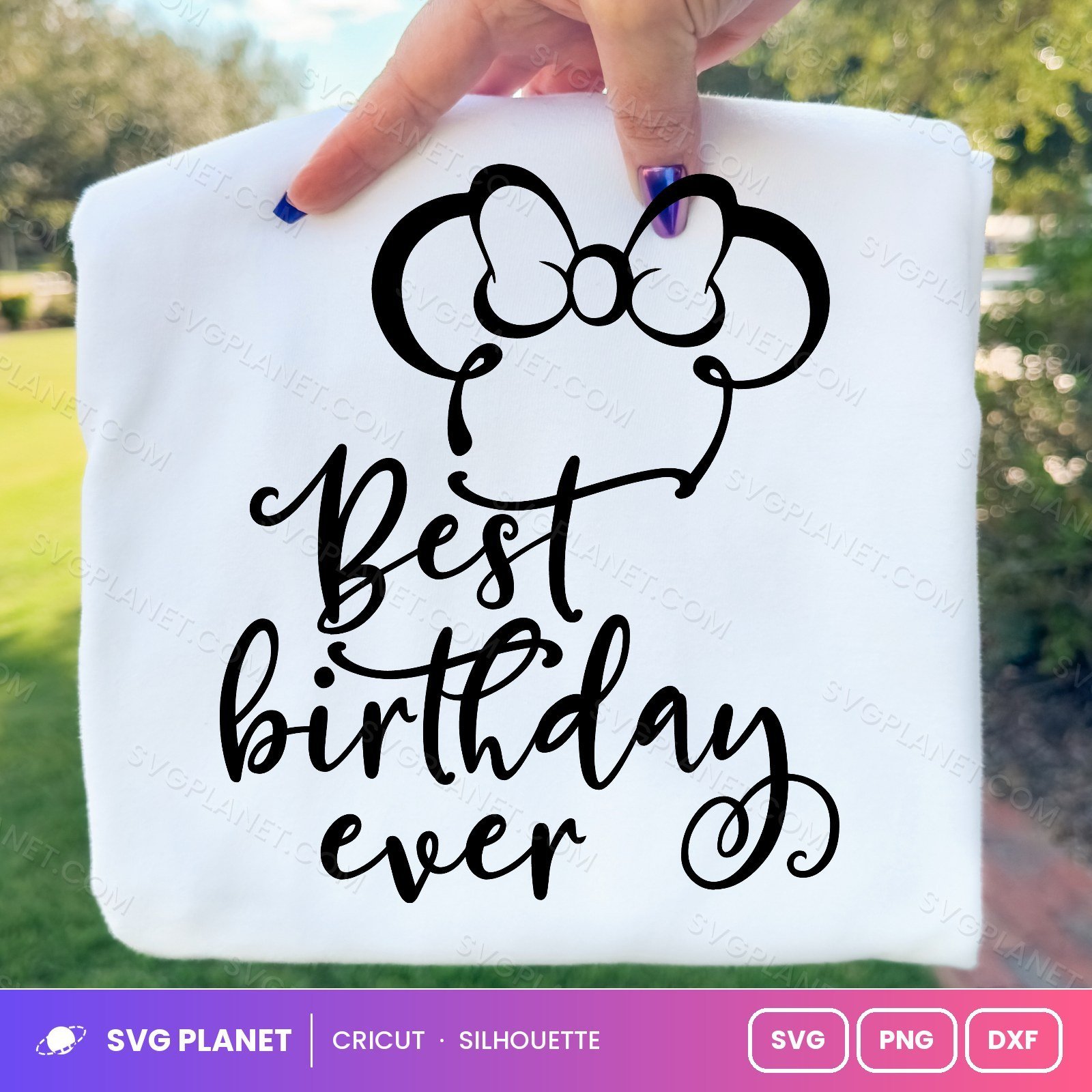 Minnie Best Birthday Ever Free SVG PNG DXF