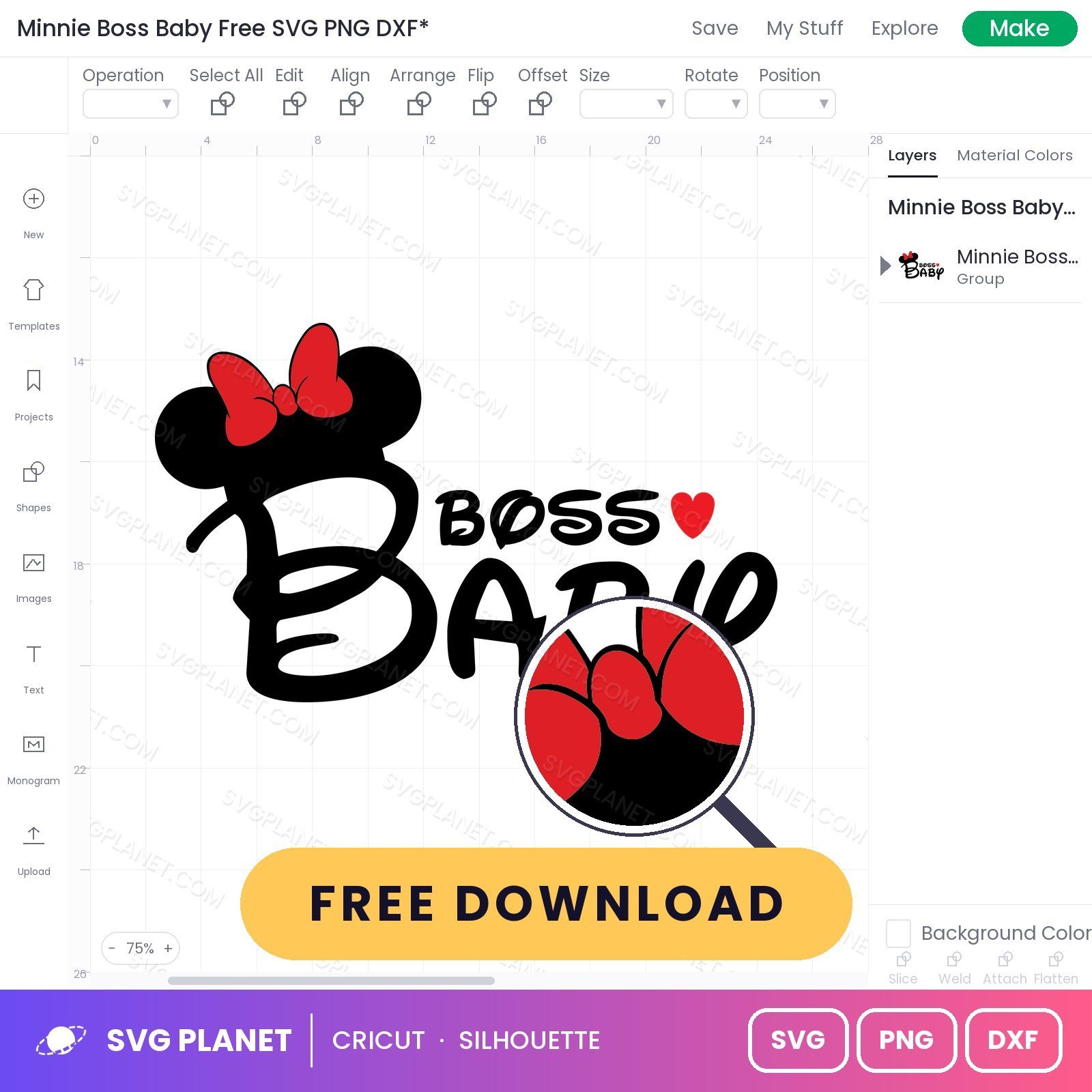 Minnie Boss Baby Free SVG PNG DXF - Image 3