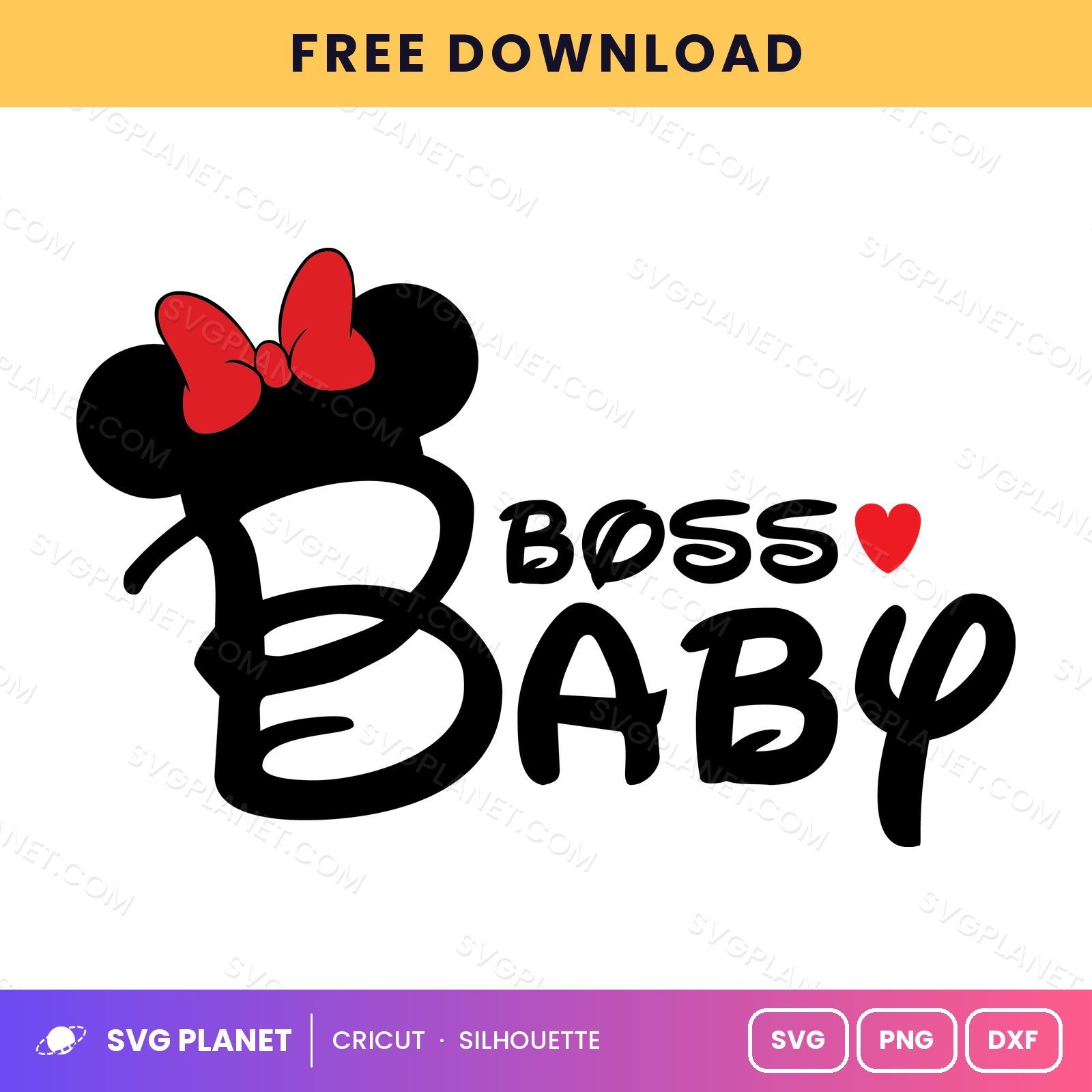 Minnie Boss Baby Free SVG PNG DXF - Image 2