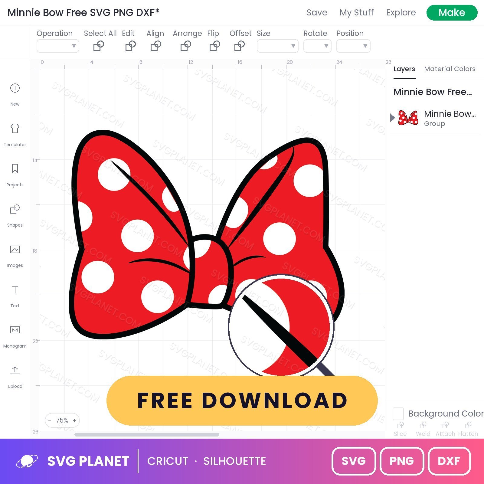 Minnie Bow Free SVG PNG DXF - Image 3