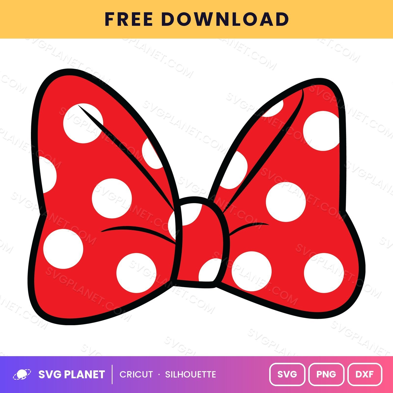 Minnie Bow Free SVG PNG DXF - Image 2