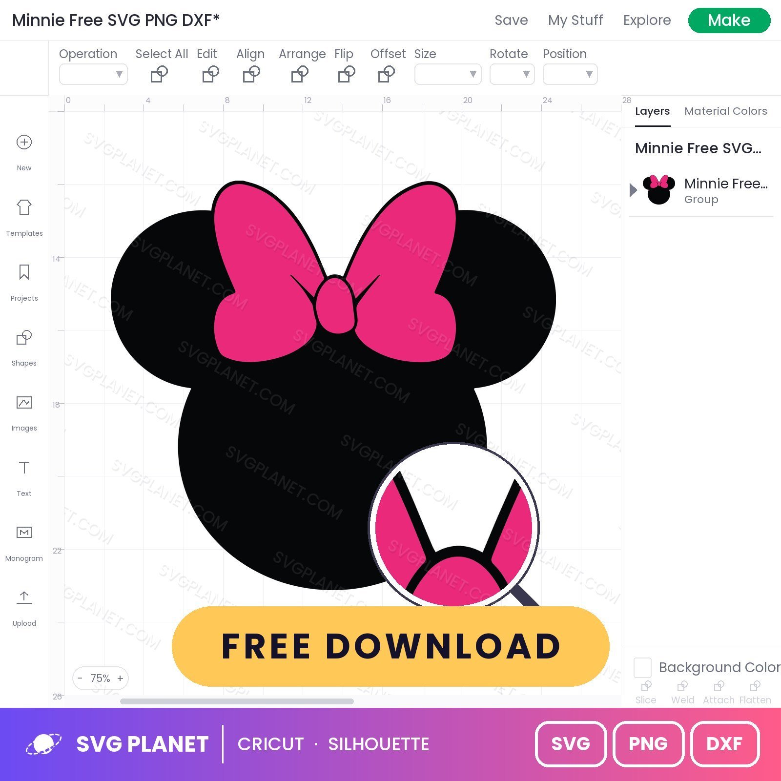 Minnie Free SVG PNG DXF - Image 3