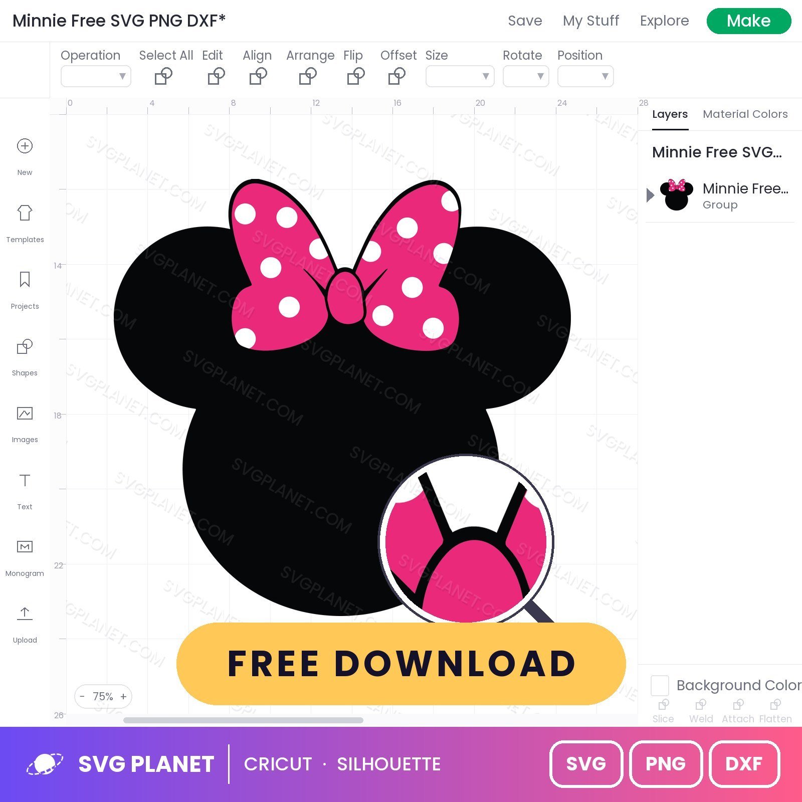 Minnie Free SVG PNG DXF - Image 3