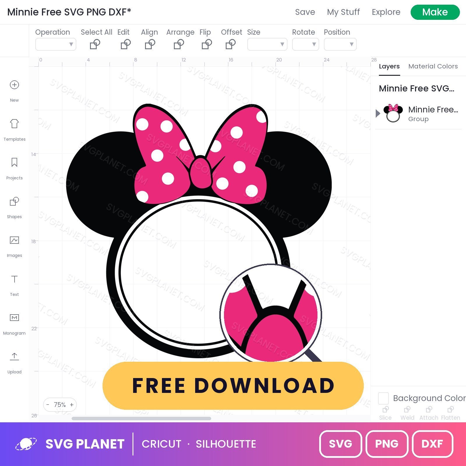 Minnie Free SVG PNG DXF - Image 3
