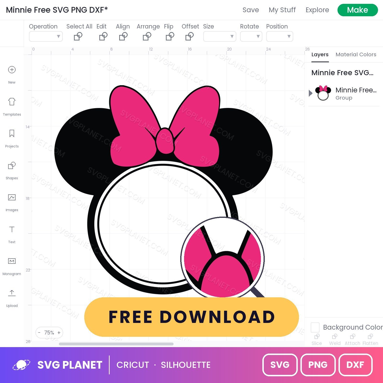 Minnie Free SVG PNG DXF - Image 3