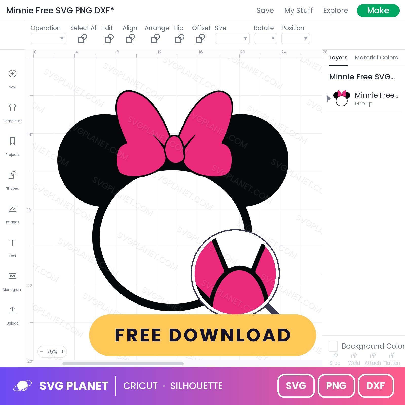 Minnie Free SVG PNG DXF - Image 3