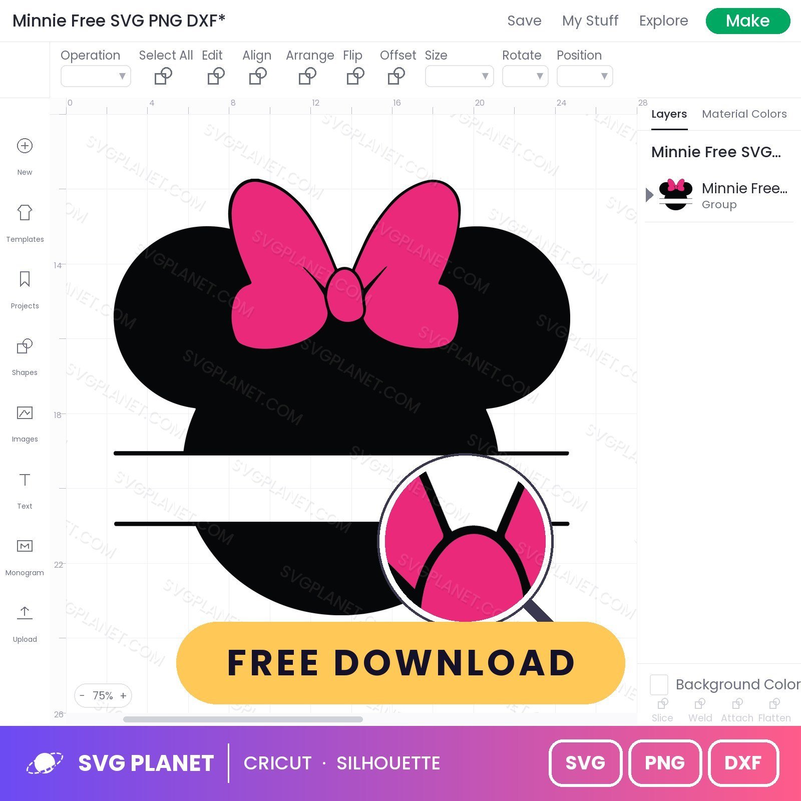 Minnie Free SVG PNG DXF - Image 3