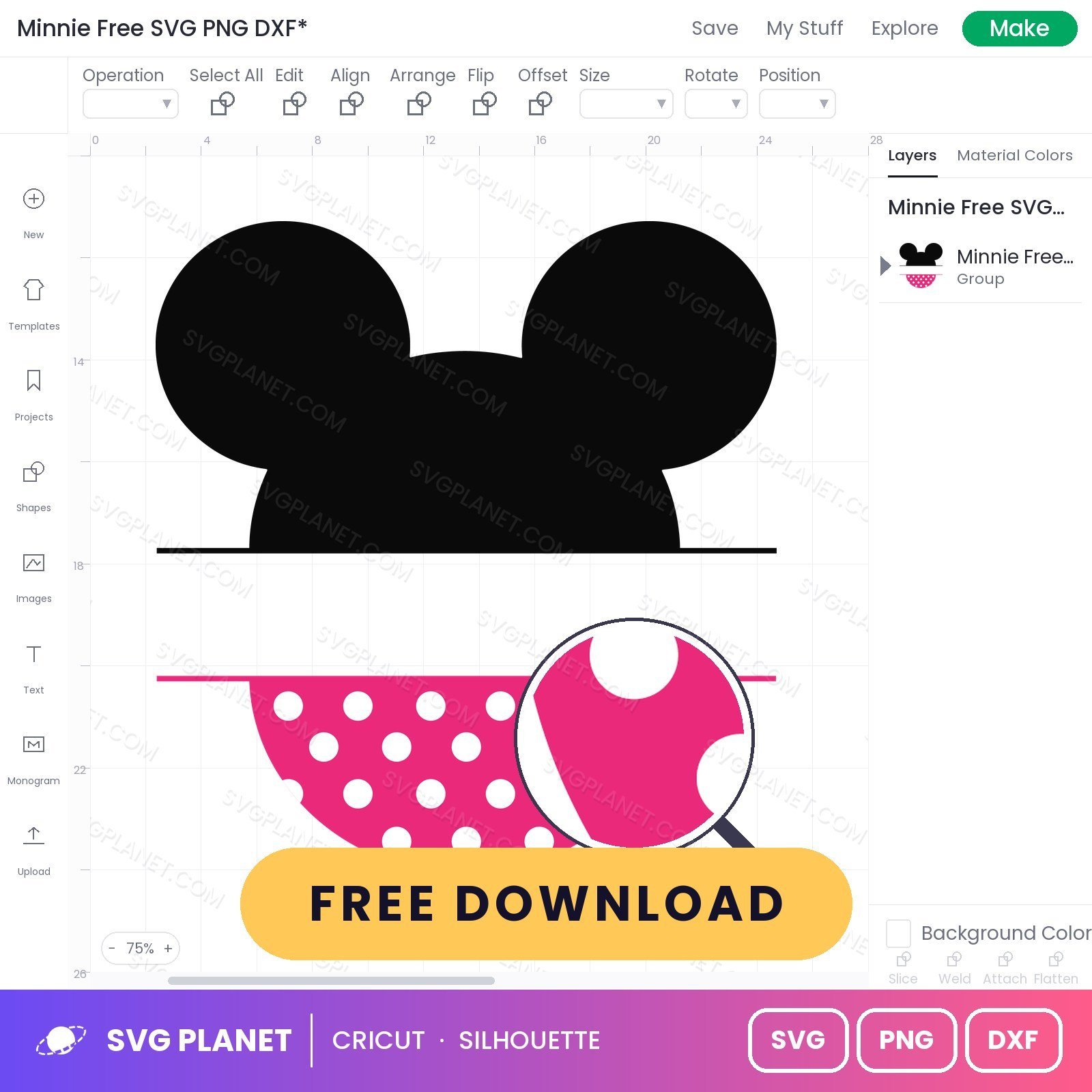 Minnie Free SVG PNG DXF - Image 3