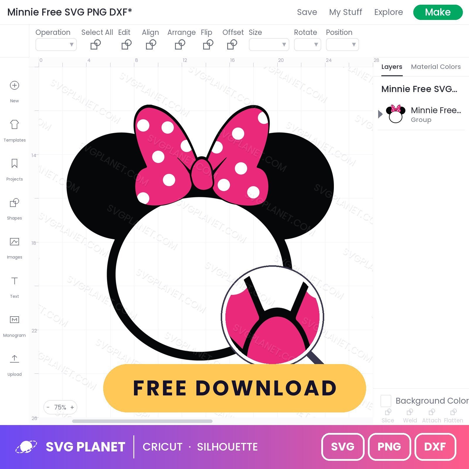 Minnie Free SVG PNG DXF - Image 3