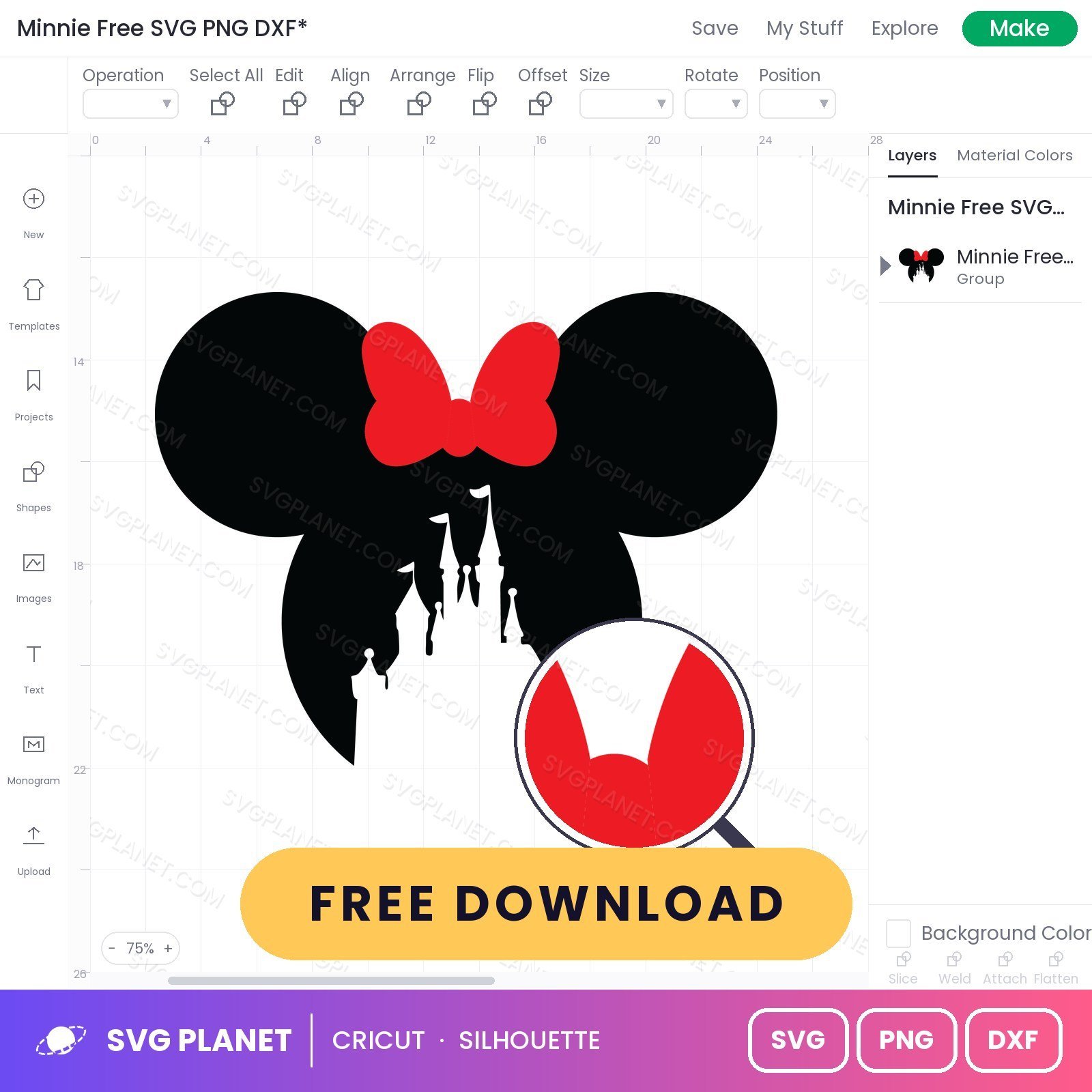Minnie Free SVG PNG DXF - Image 3