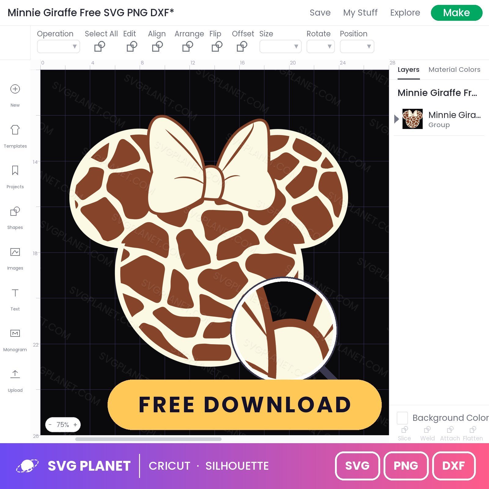 Minnie Giraffe Free SVG PNG DXF - Image 3