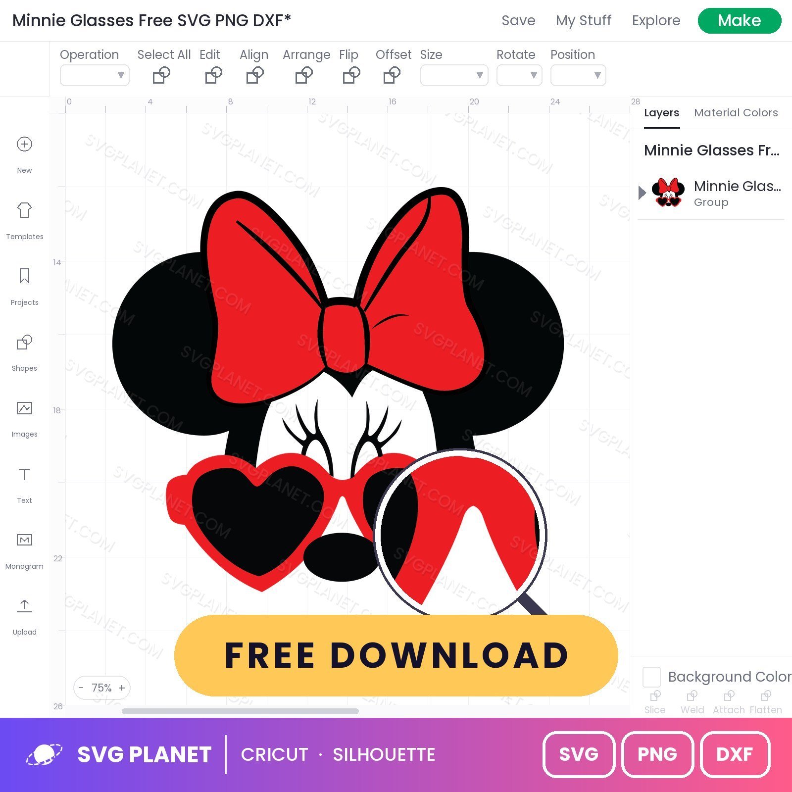 Minnie Glasses Free SVG PNG DXF - Image 3