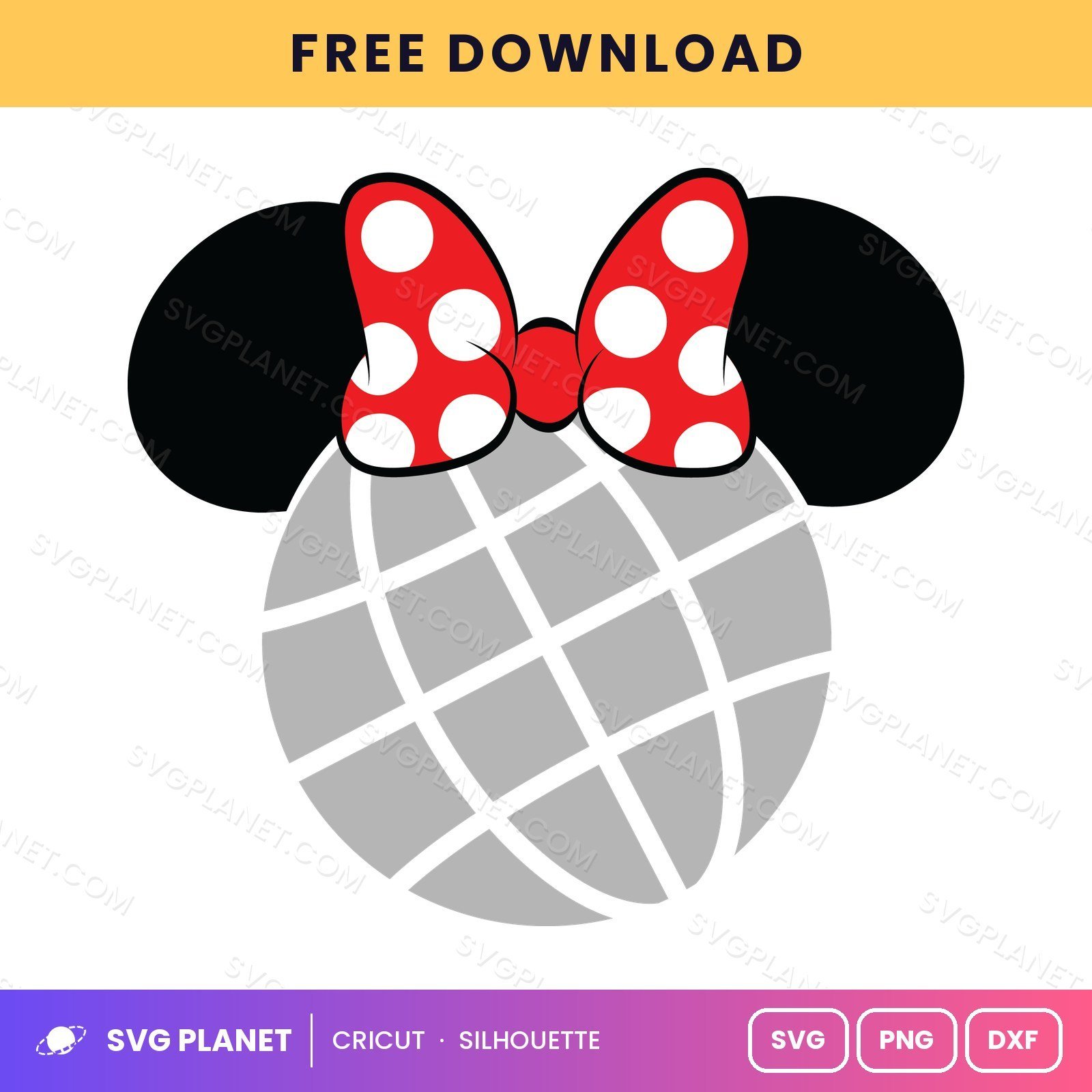 Minnie Globe Free SVG PNG DXF - Image 2