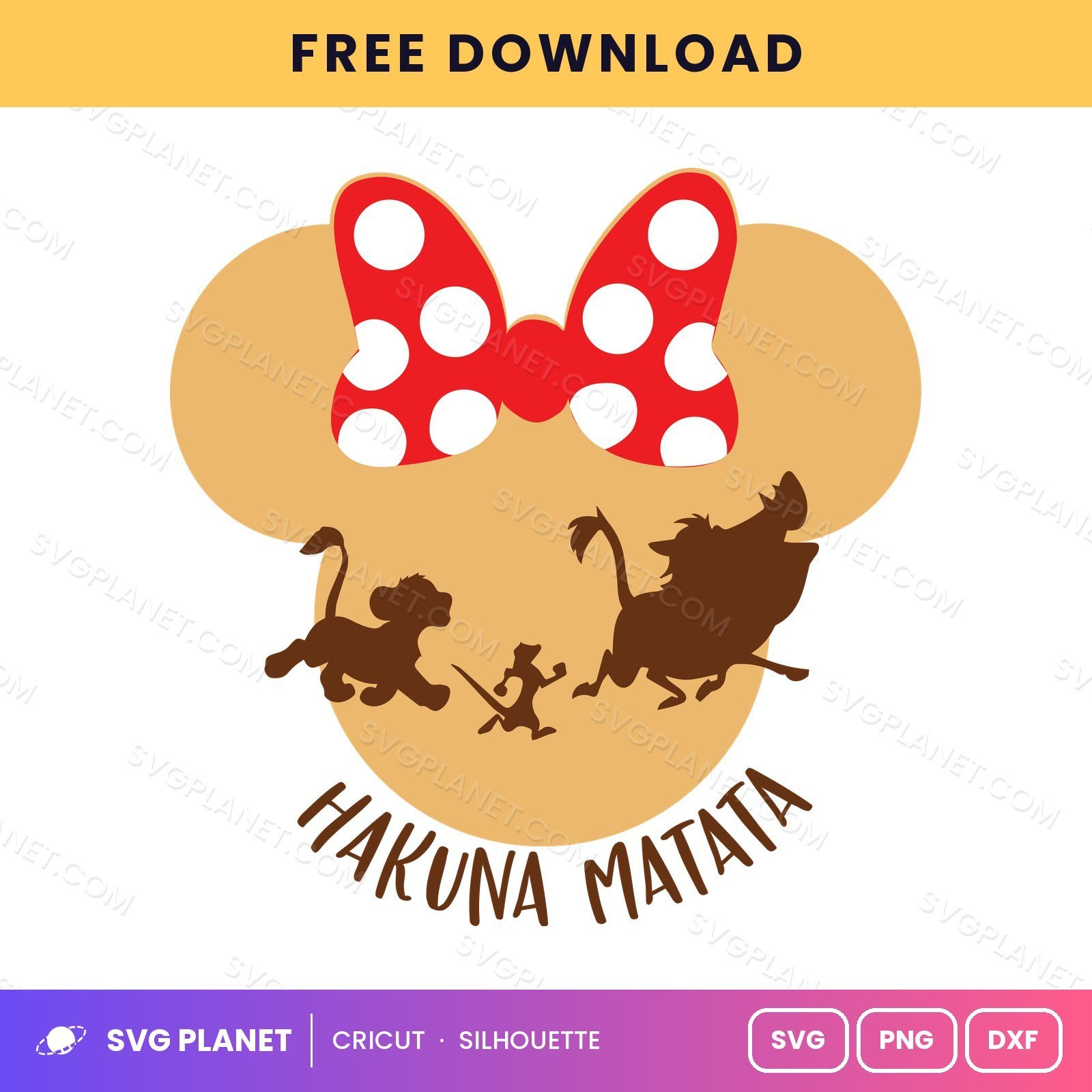 Minnie Hakuna Free SVG PNG DXF - Image 2