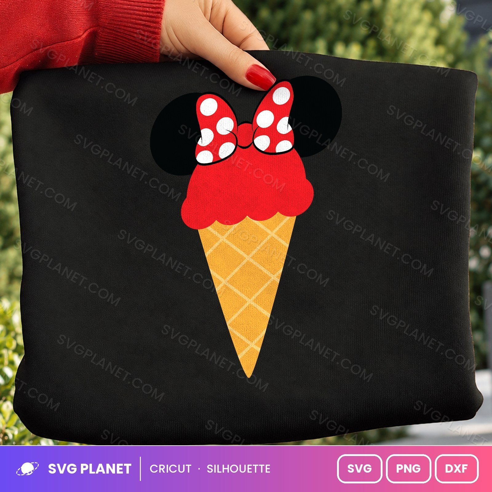 Minnie Ice Cream Free SVG PNG DXF