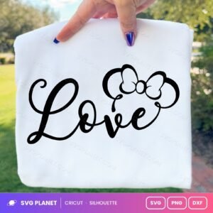 Minnie Love Outline Free SVG PNG DXF