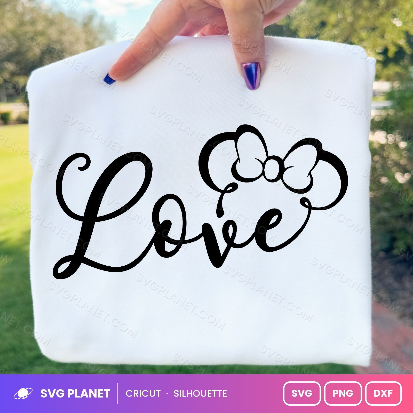 Minnie Love Outline Free SVG PNG DXF