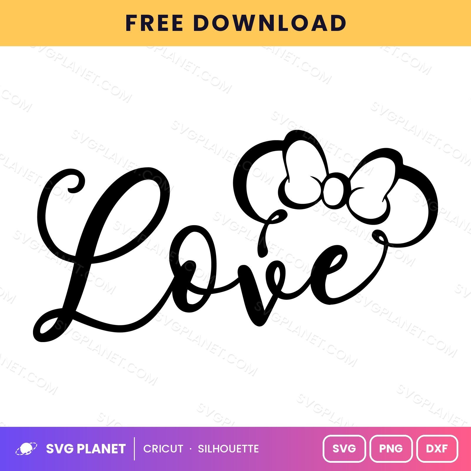 Minnie Love Outline Free SVG PNG DXF - Image 2