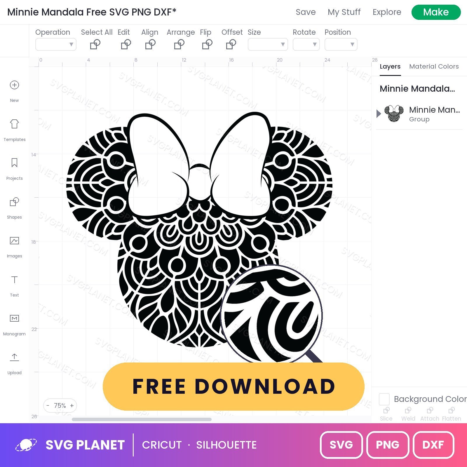 Minnie Mandala Free SVG PNG DXF - Image 3