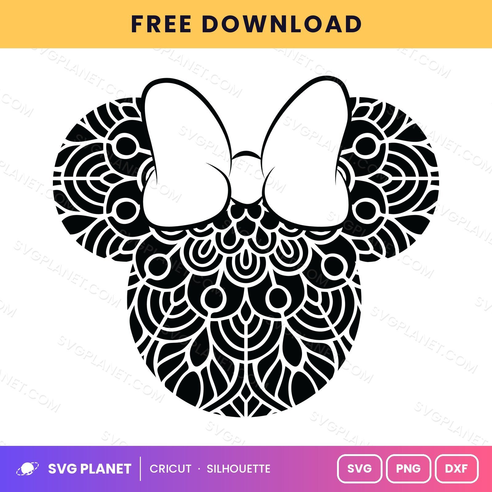 Minnie Mandala Free SVG PNG DXF - Image 2
