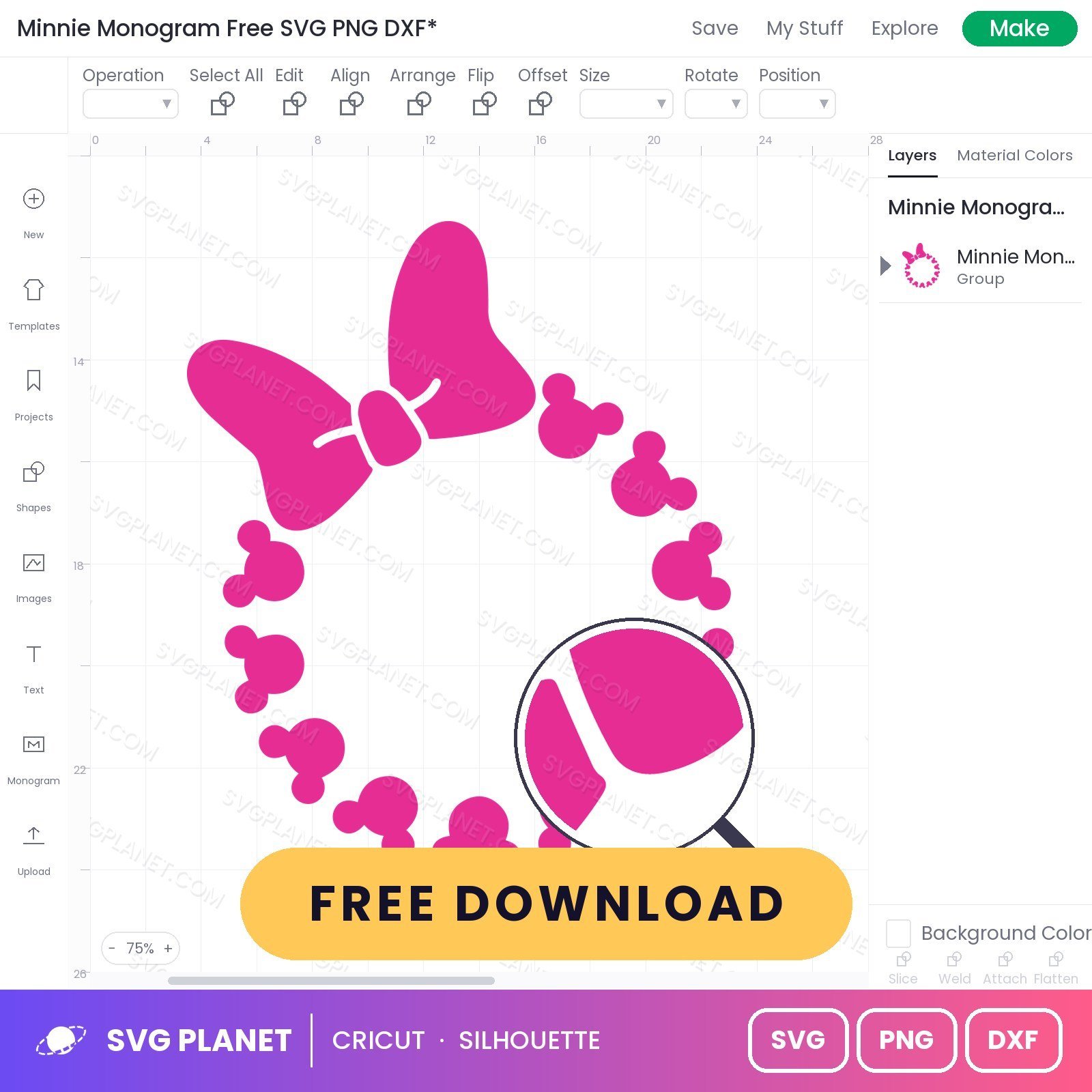 Minnie Monogram Free SVG PNG DXF - Image 3