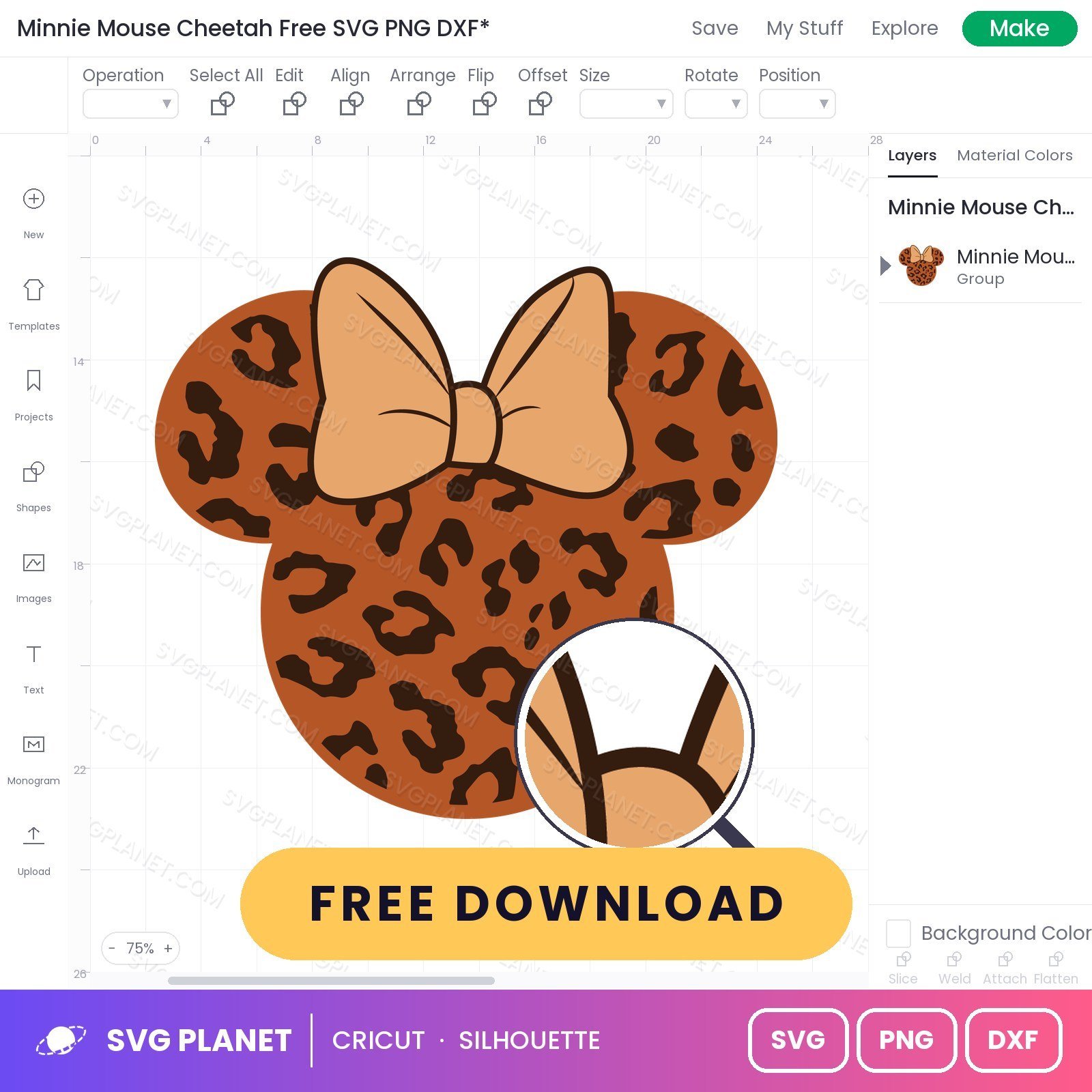 Minnie Mouse Cheetah Free SVG PNG DXF - Image 3