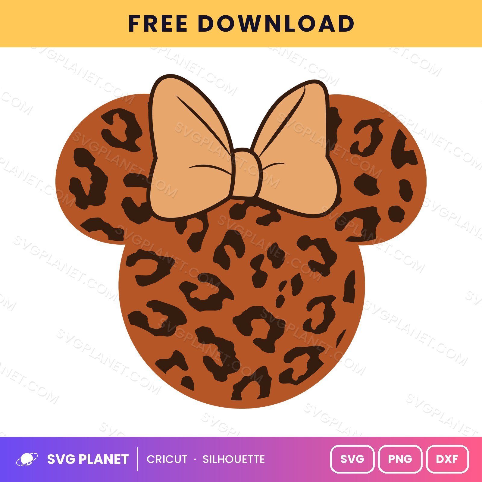 Minnie Mouse Cheetah Free SVG PNG DXF - Image 2