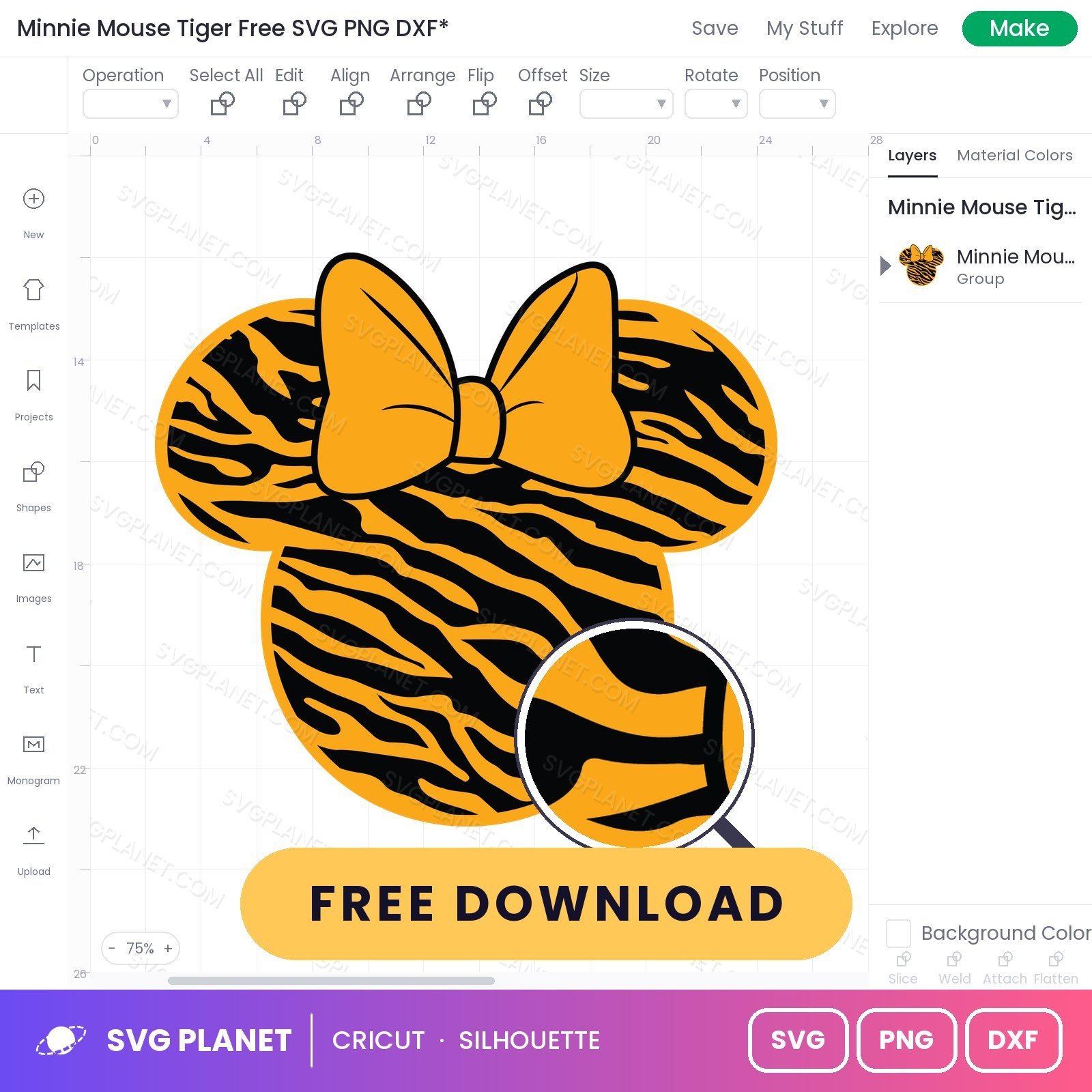 Minnie Mouse Tiger Free SVG PNG DXF - Image 3