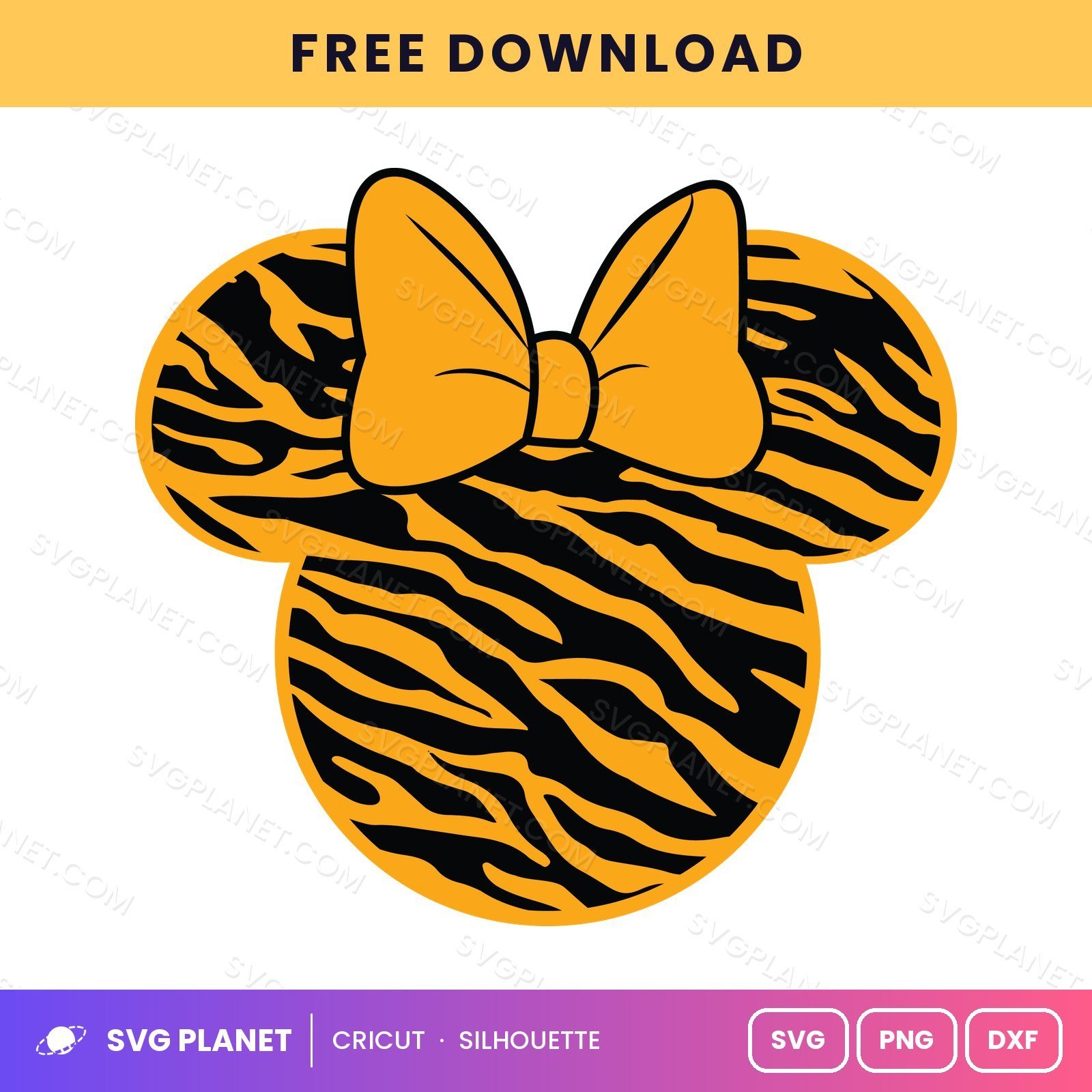 Minnie Mouse Tiger Free SVG PNG DXF - Image 2