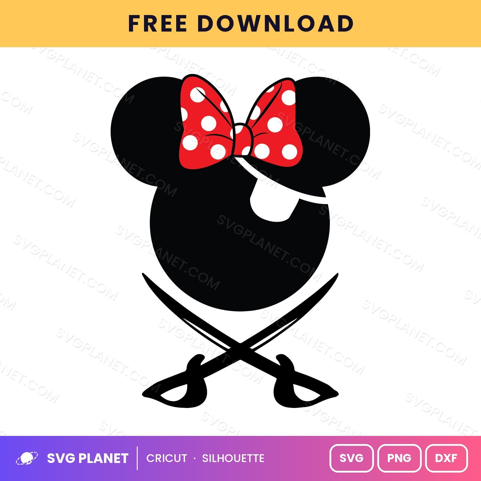 Minnie Pirate Free SVG PNG DXF - Image 2