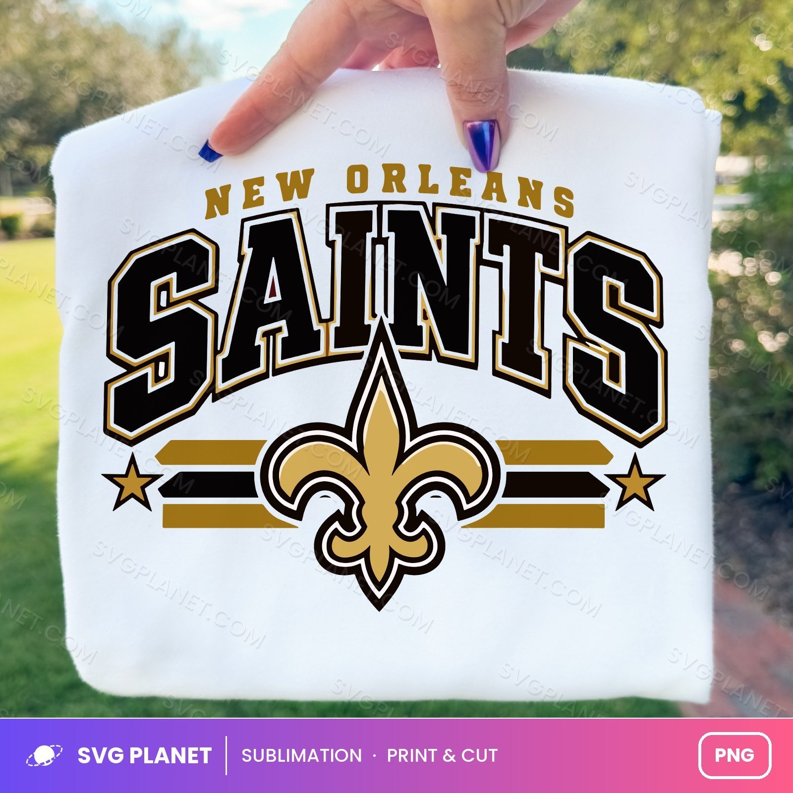 New Orleans Saints Football Logo Sublimation Free PNG - Image 2