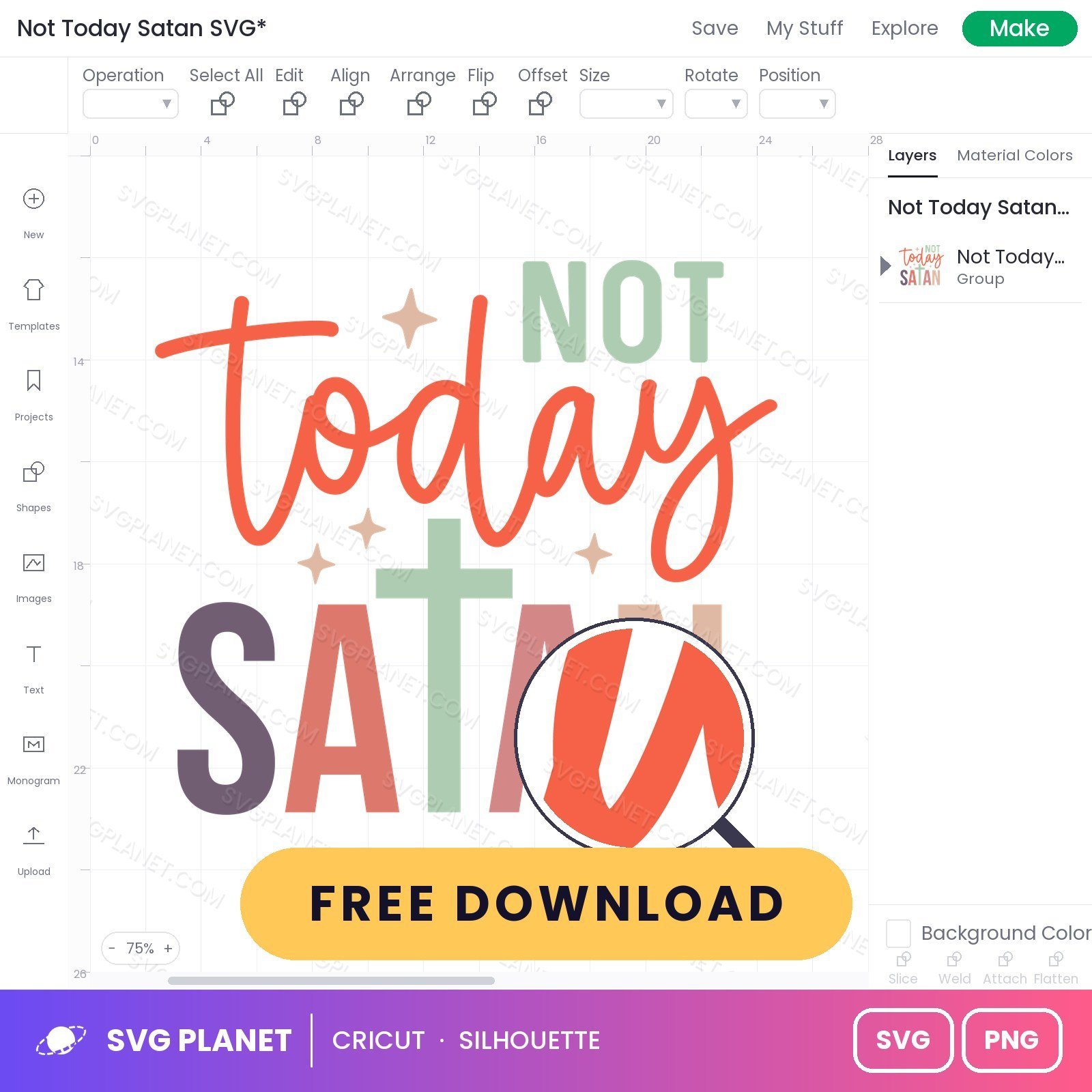 Not Today Satan SVG - Image 2