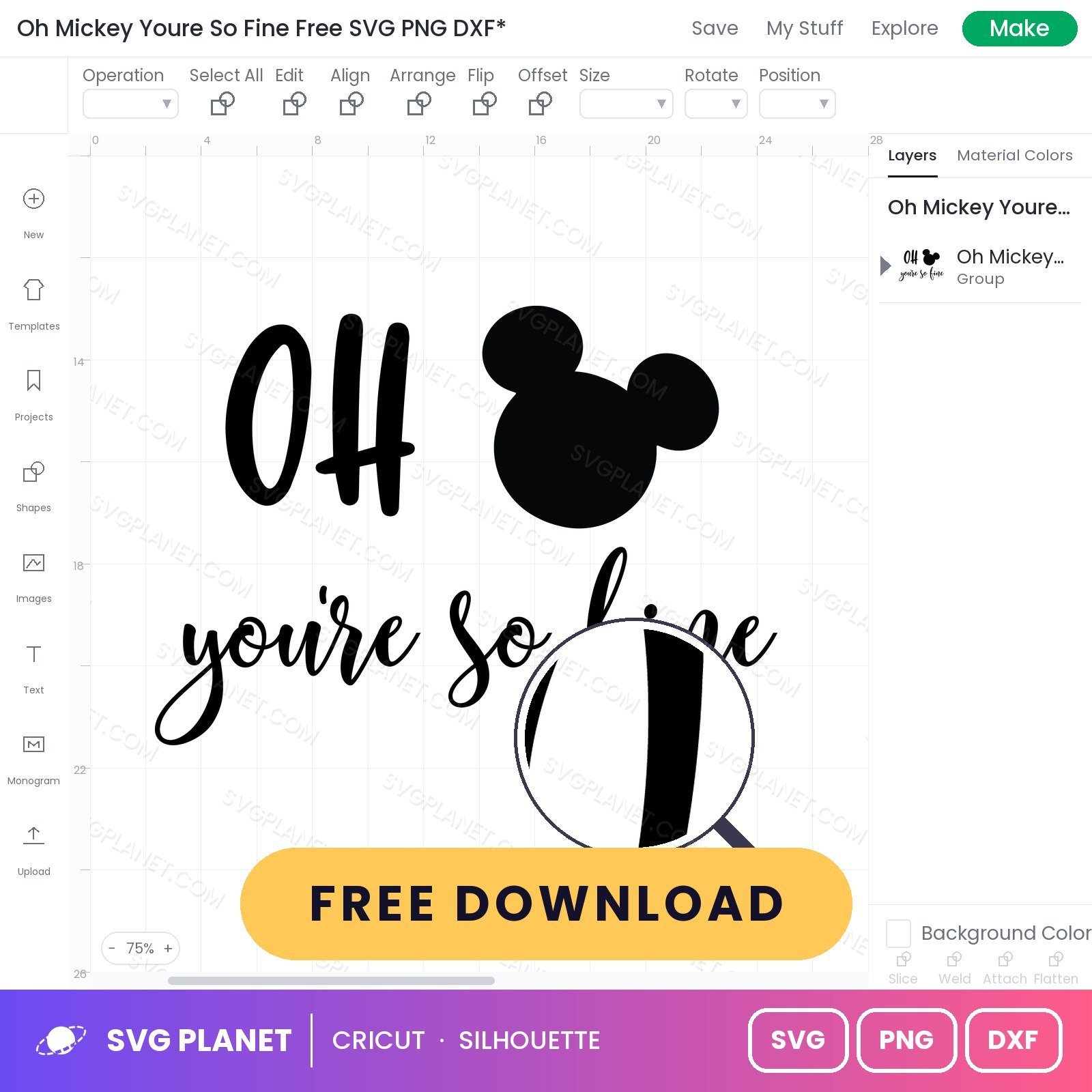 Oh Mickey Youre So Fine Free SVG PNG DXF - Image 3