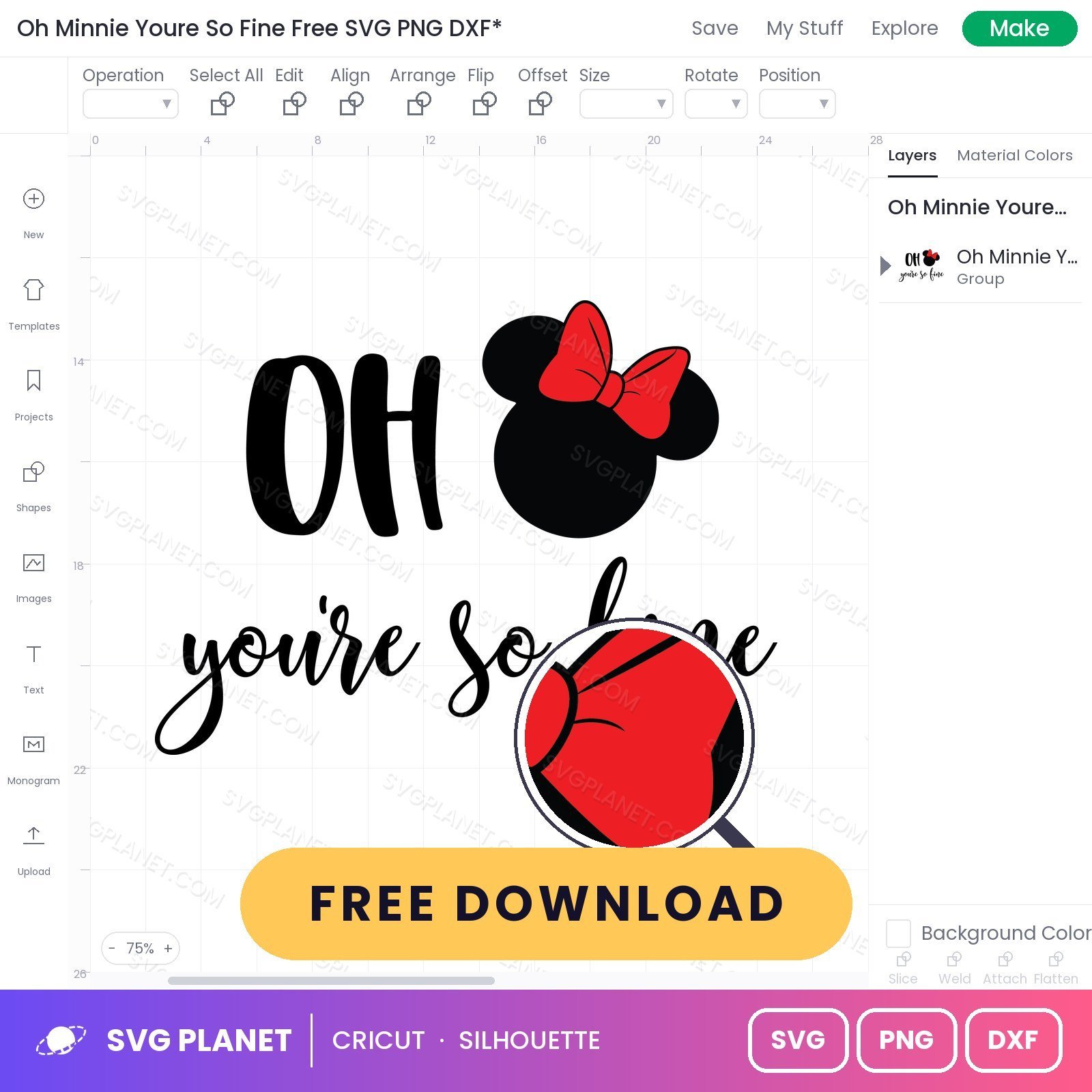 Oh Minnie Youre So Fine Free SVG PNG DXF - Image 3