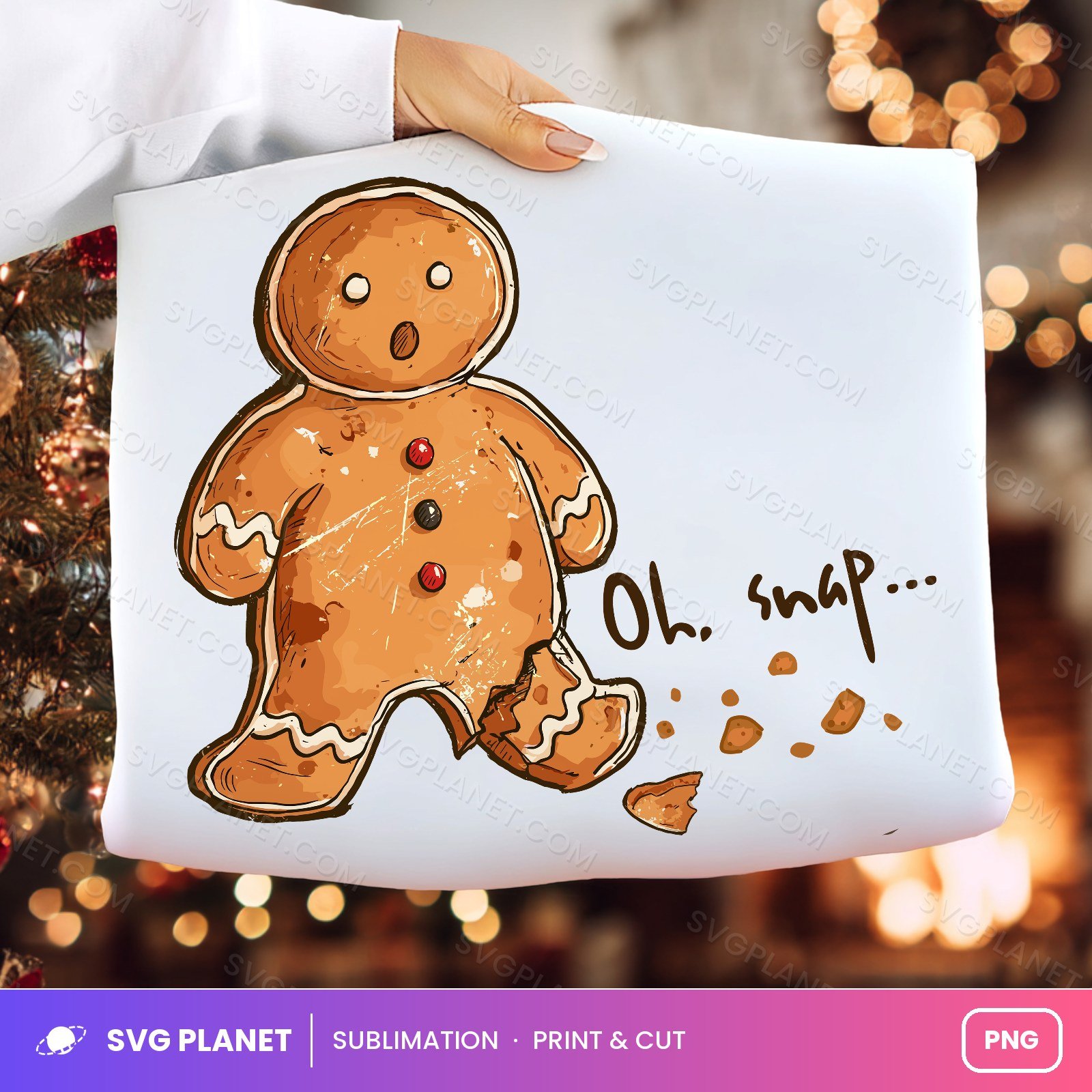 Oh Snap, Christmas Gingerbread, Well Shit Funny Christmas PNG