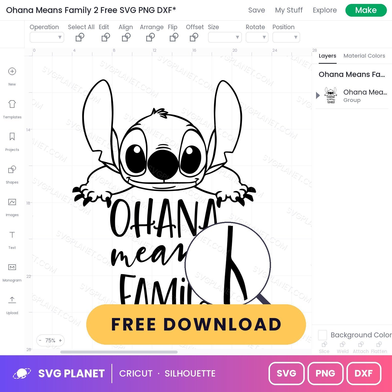 Ohana Means Family 2 Free SVG PNG DXF - Image 3