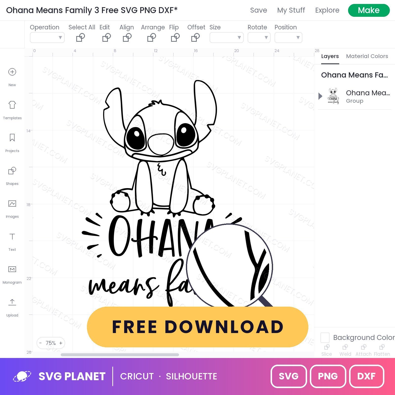 Ohana Means Family 3 Free SVG PNG DXF - Image 3