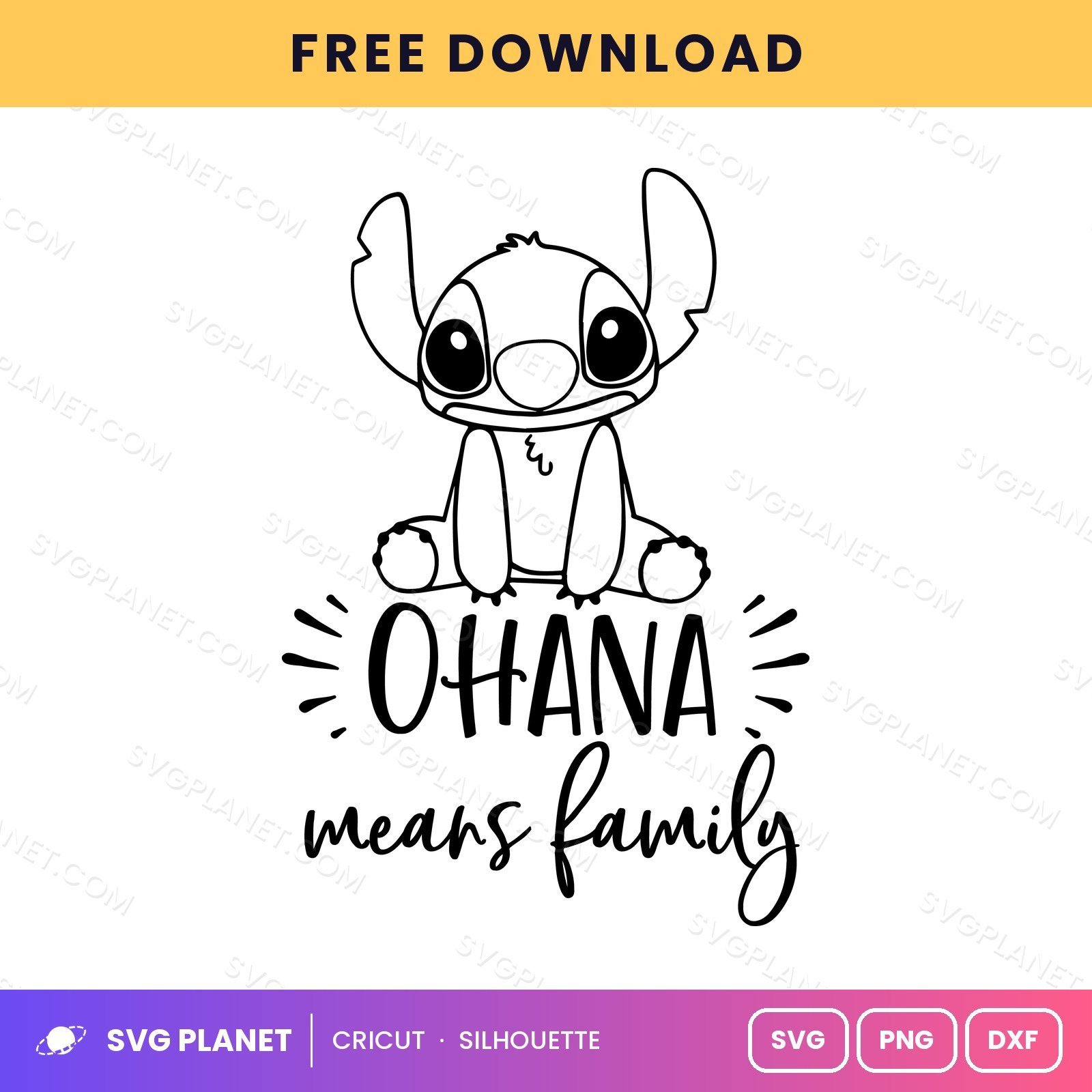 Ohana Means Family 3 Free SVG PNG DXF - Image 2