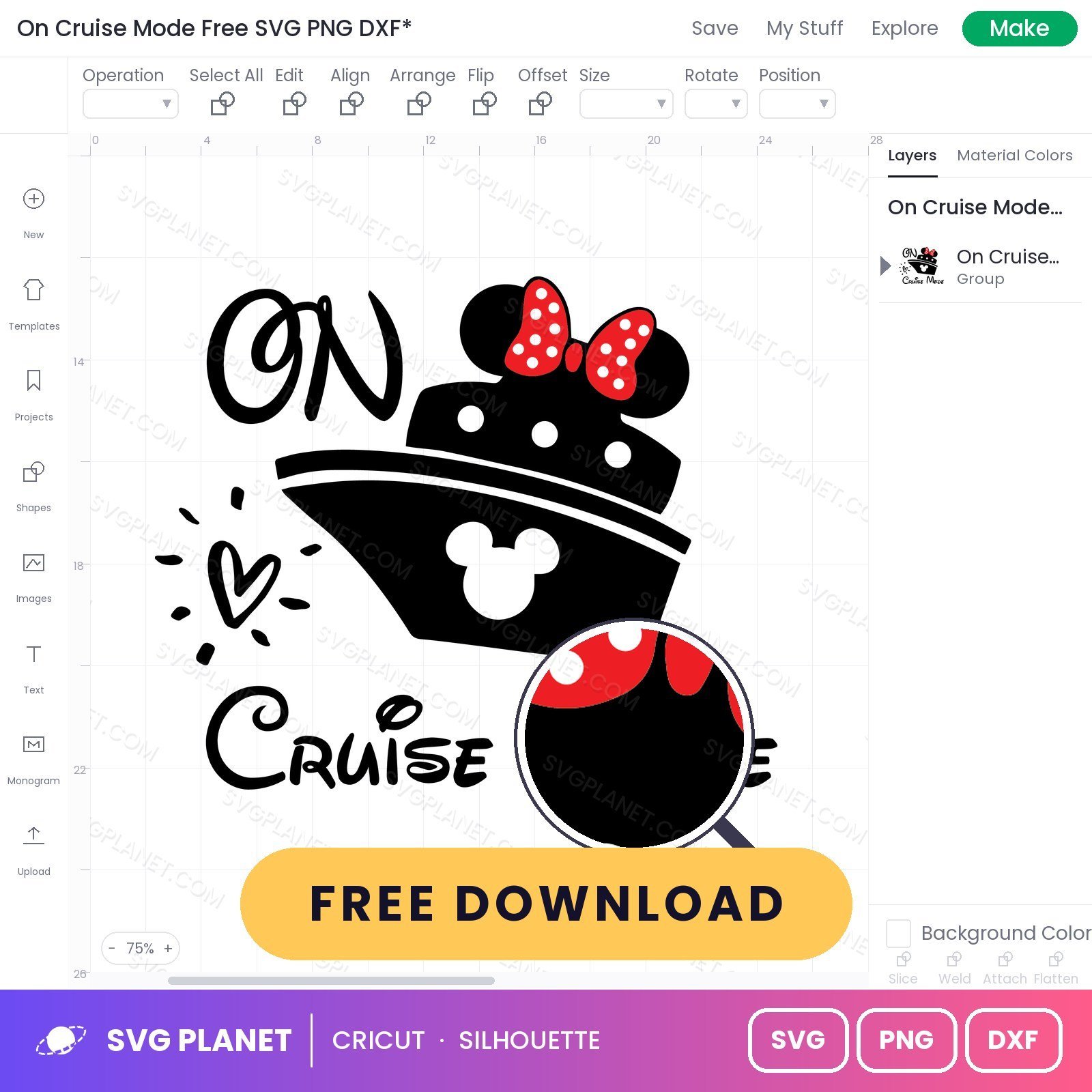 On Cruise Mode Free SVG PNG DXF - Image 3