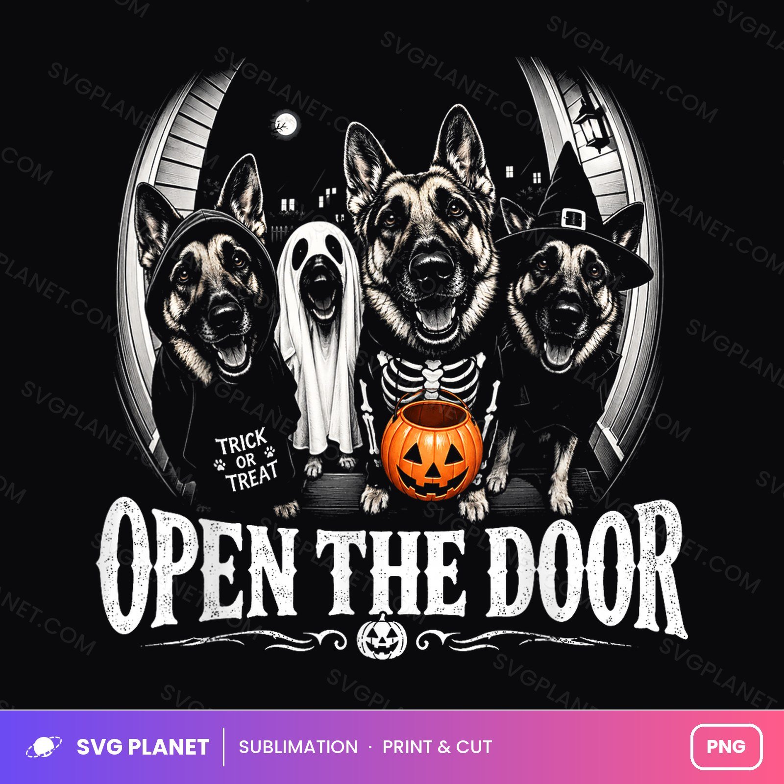 Open The Door German Shepherds Trick Or Treat PNG