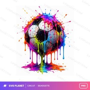 Paint Splash Soccer Ball, Colorful Soccer Artwork, Soccer Sublimation Soccer PNG