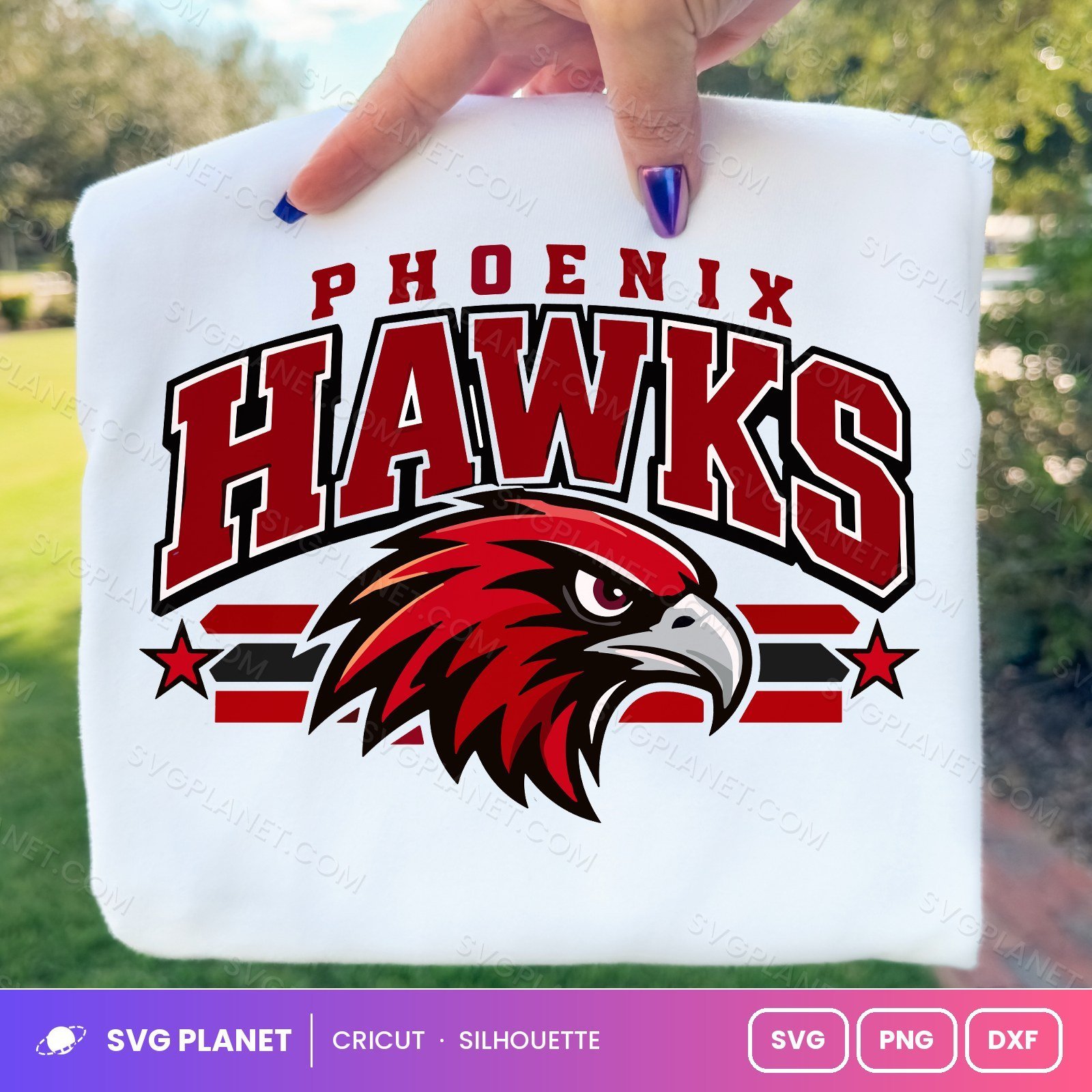 Phoenix Hawks Bird Mascot Football Team Logo Free SVG PNG DXF - Image 3