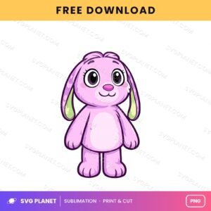 Pink Bunny Plush Toy Free Sublimation PNG