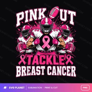 Pink Out Breast Cancer Football PNG
